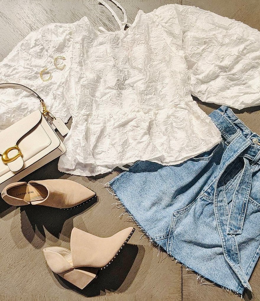 Free People East Of Eden Mini Denim Skirt