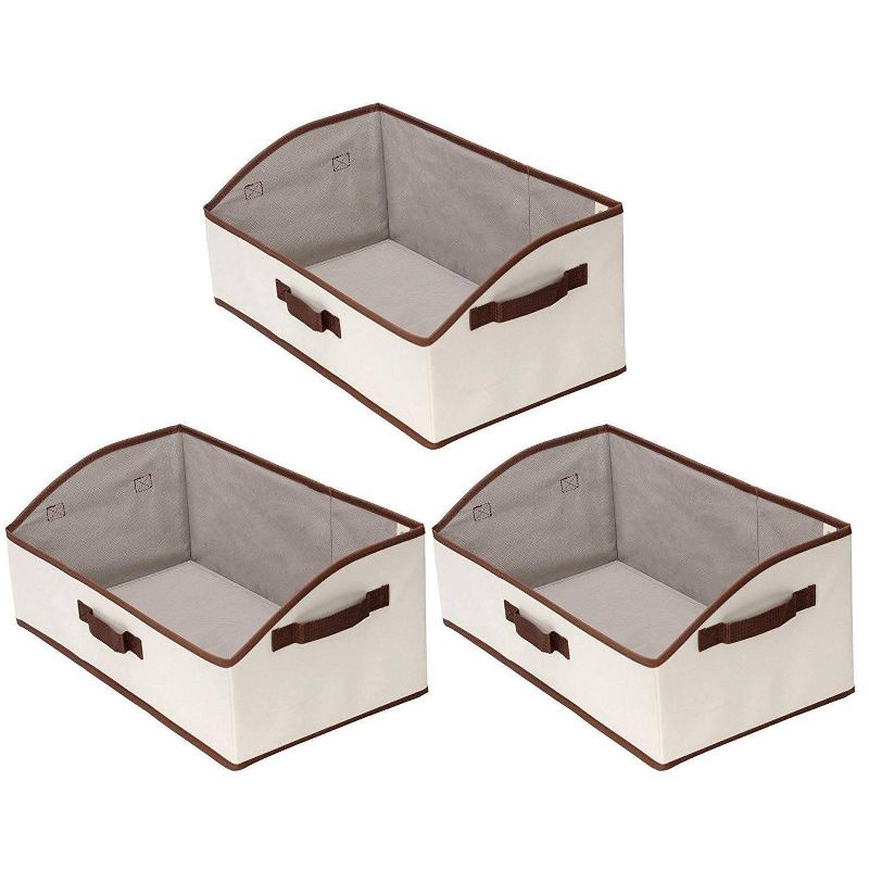 StorageWorks 2pk Low Front Polyester Storage Bin Natural