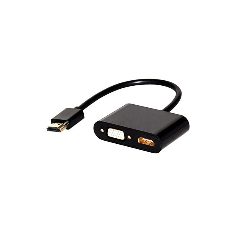 HDMI to VGA HDMI Converter Splitter Cable Adapter with Audio Active HDMI to VGAHDMI VideoAudio Cable Converter Supports HDMIVGA Out Simultaneously for PS4 Apple TV PC Laptop and More