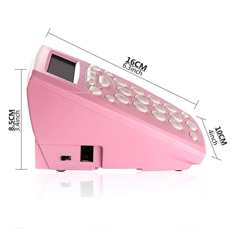 Call Center Dialpad Corded Headset Pink Telephone with Tone Dial Key Pad amp REDIAL