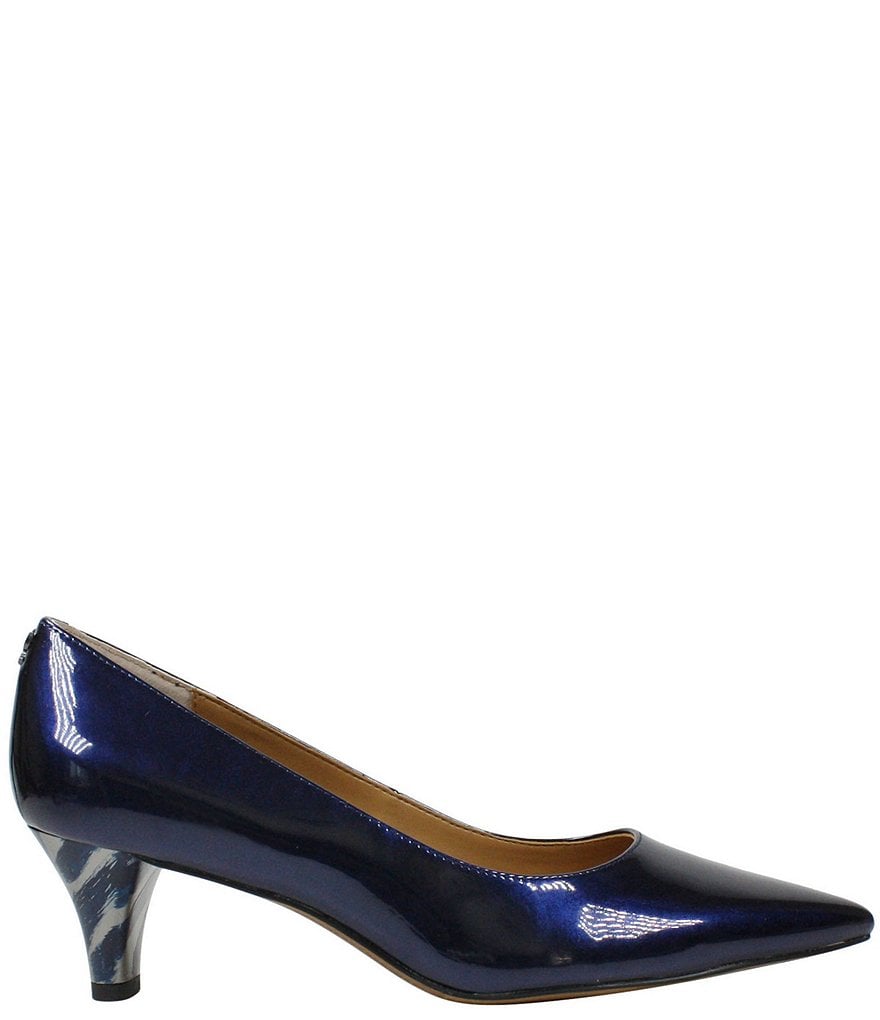 J. Renee Asilah Patent Kitten Heel Pumps