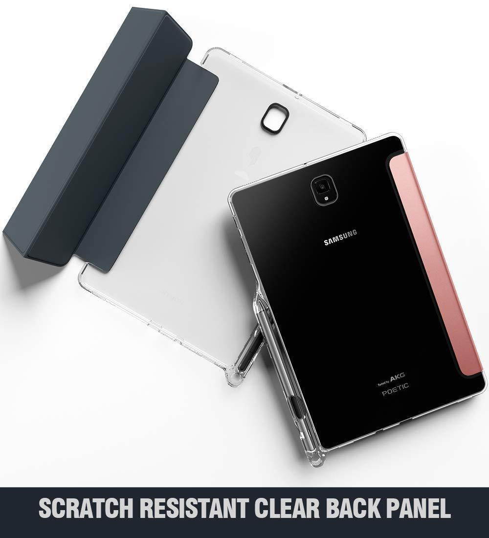 Galaxy Tab S4 10.5 Tablet Case,Poetic Tri-fold Leather Flip Cover Rose Gold