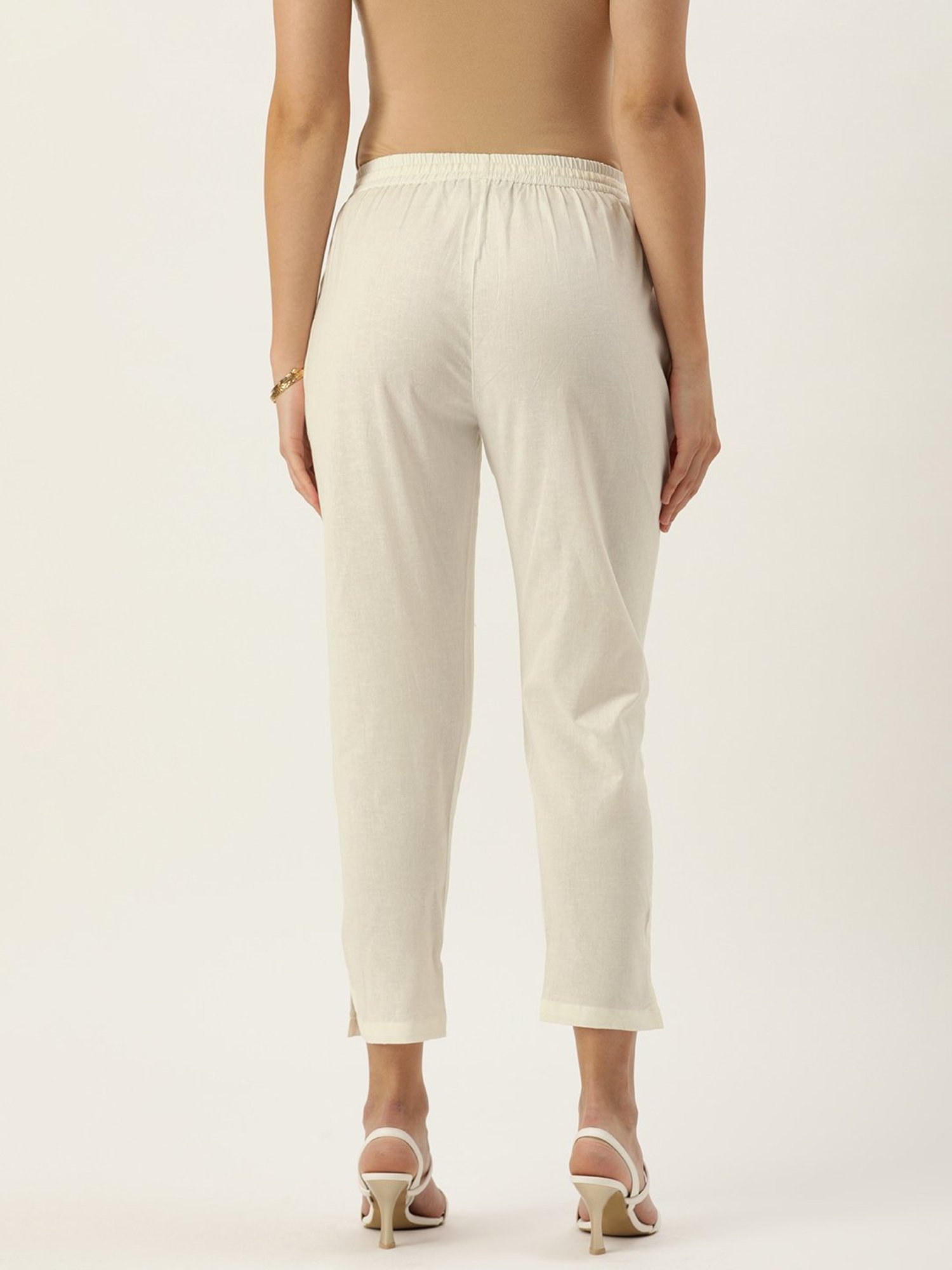 Amukti Cream Cotton Pants