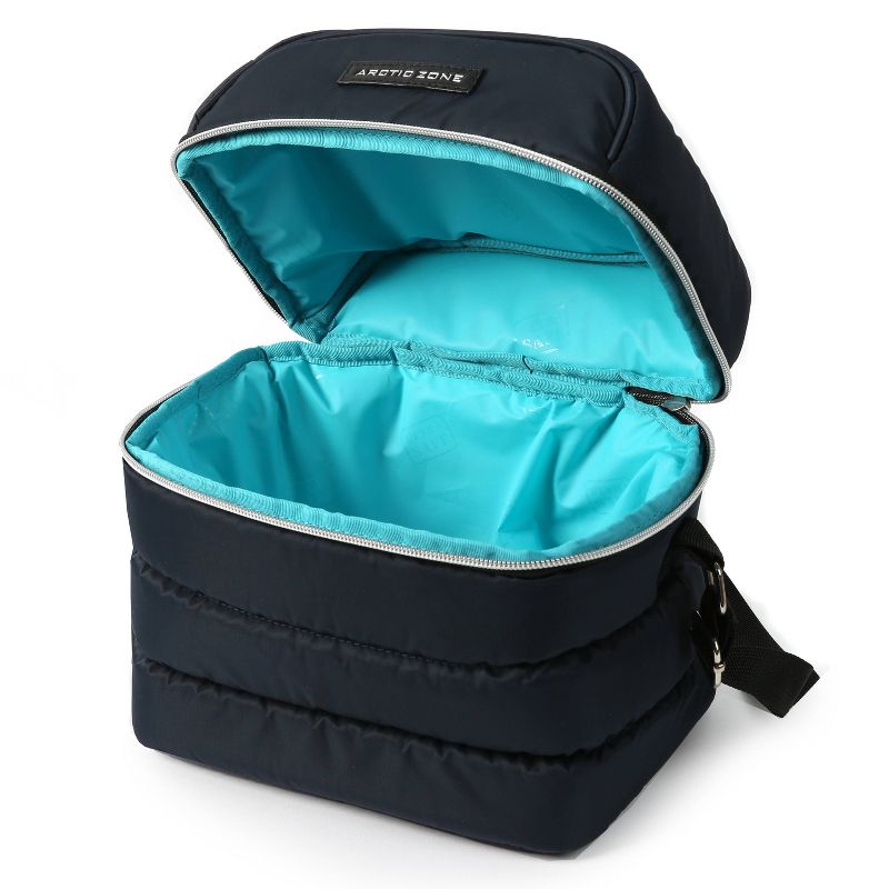 Arctic Zone Crossbody Quilted Lunch Bag - Majolica Blue