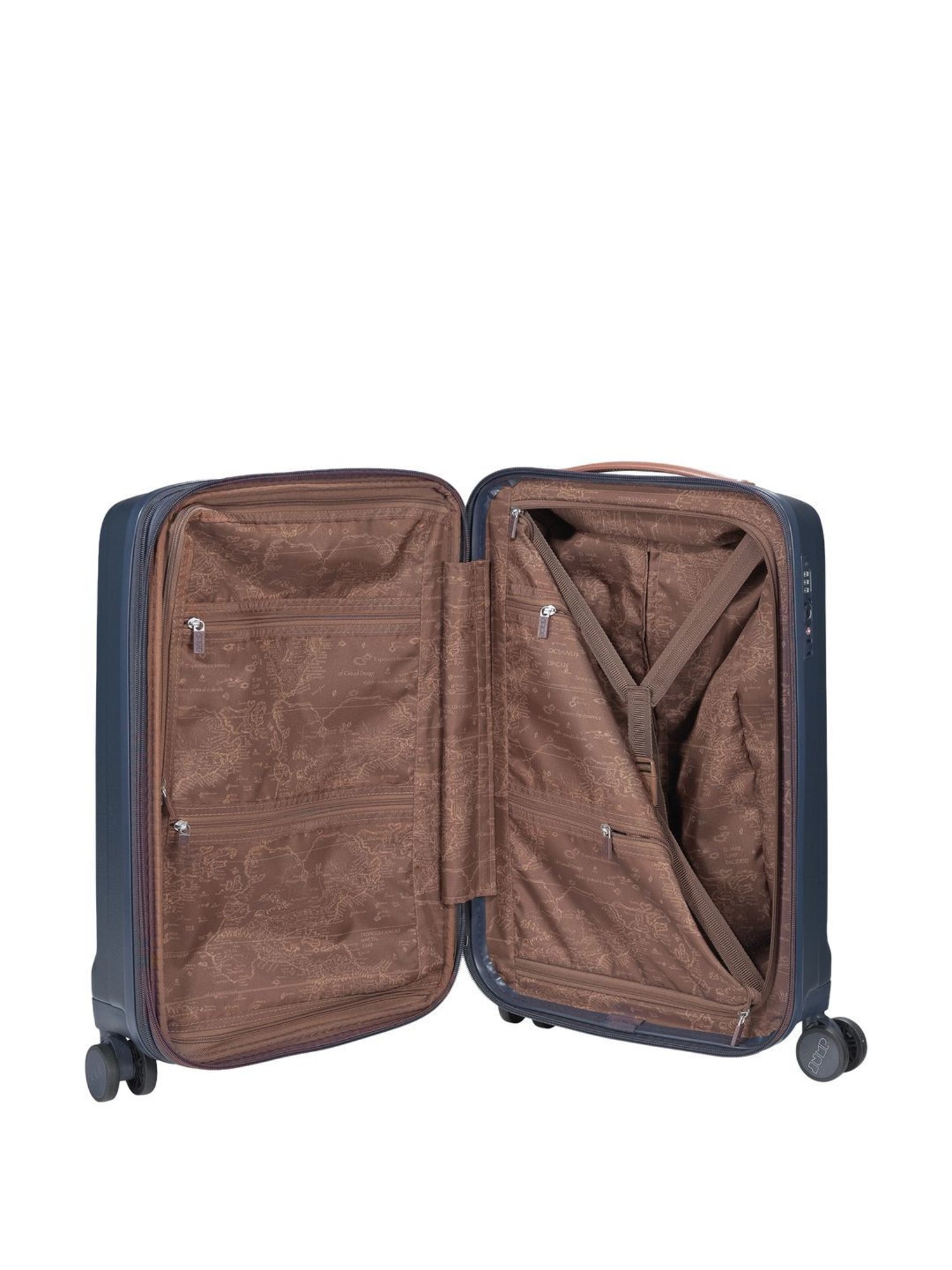 Jump Uppsala Rigid Navy 8 Wheels Small Hard Cabin Trolley Bag