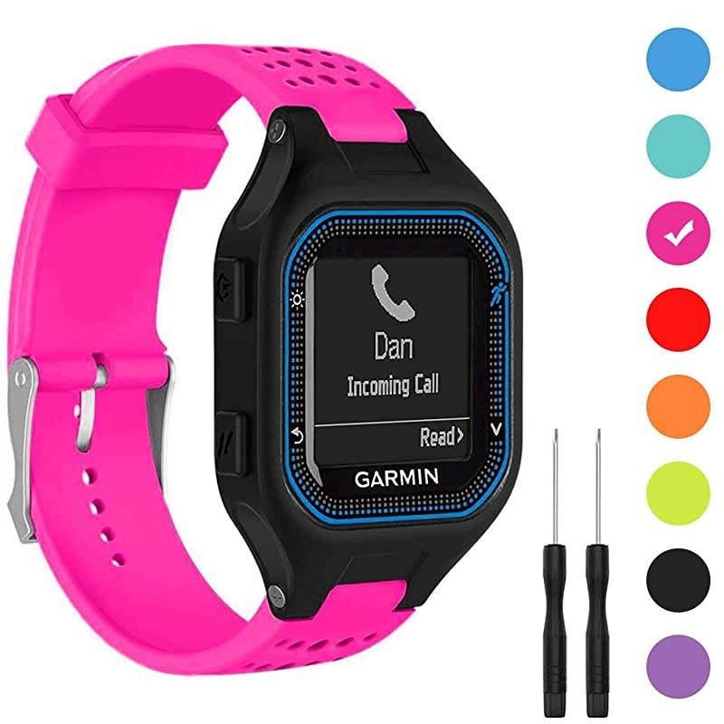 Bands Compatible with Garmin Forerunner 25 Soft Silicone Replacement Watch Band Strap for Garmin Forerunner 25 GPS Running Watch LRose Large