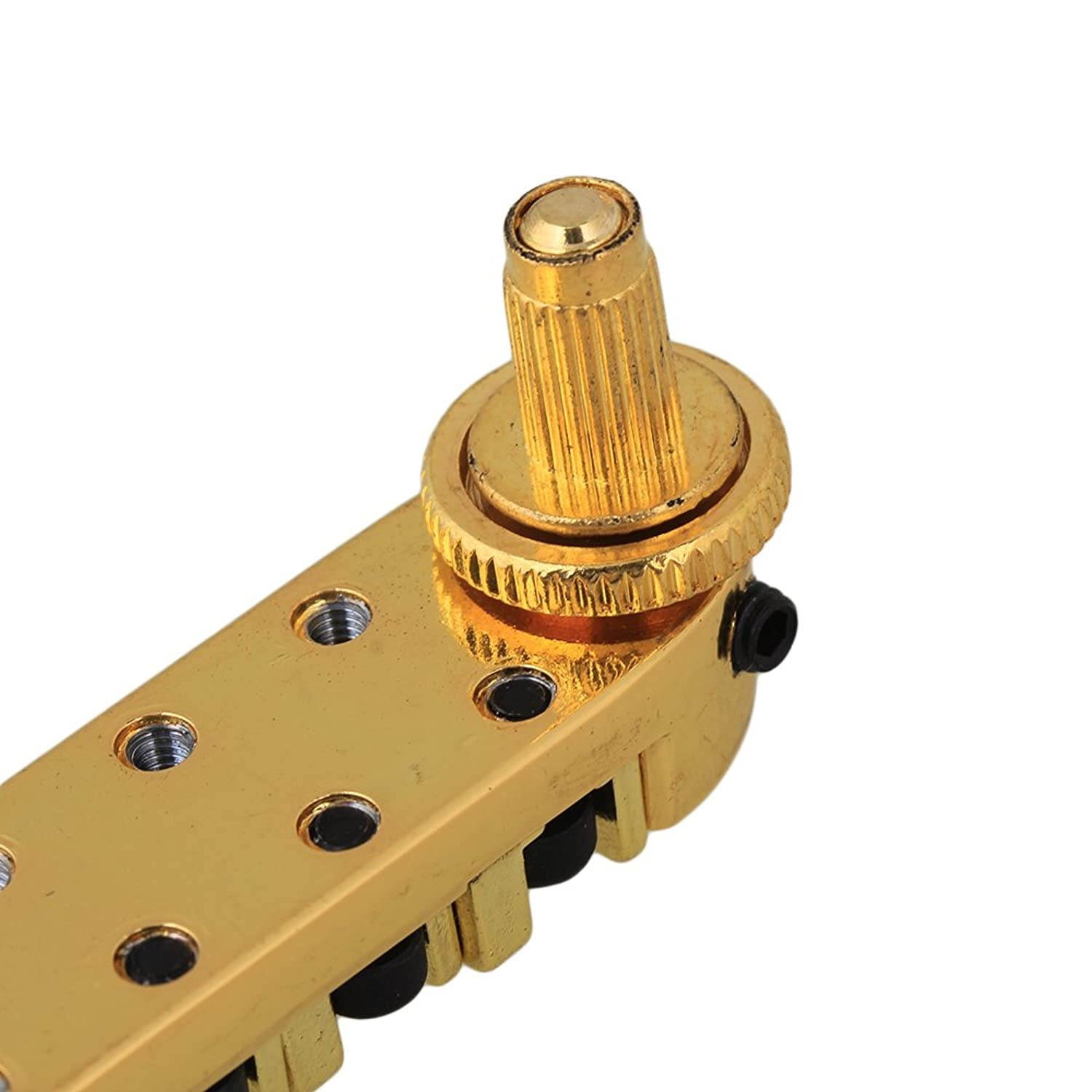 BQLZR Roller Saddle Bridge with Posts and Spanner For Electric Guitar Golden