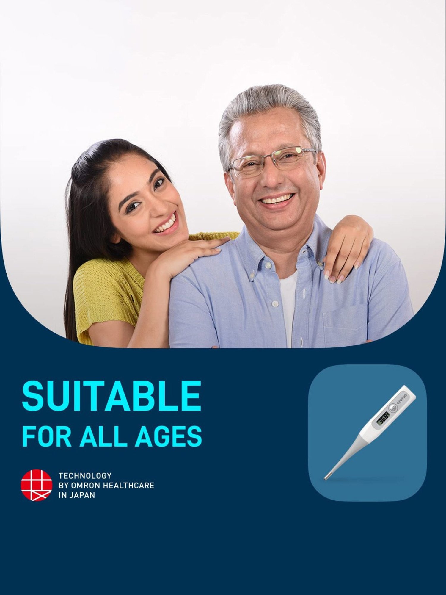 Omron MC 343 Flexible Tip Digital Thermometer of Oral, Underarm Temperature (White)