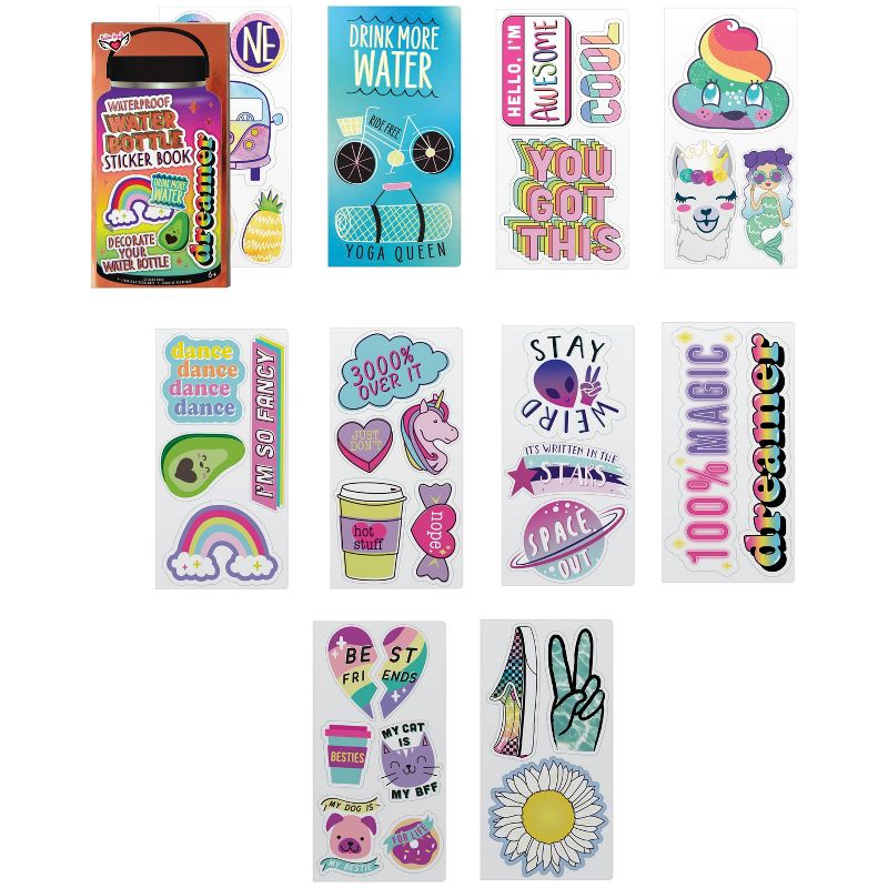 Waterproof Water Bottle Sticker Book Kit - Fashion Angels