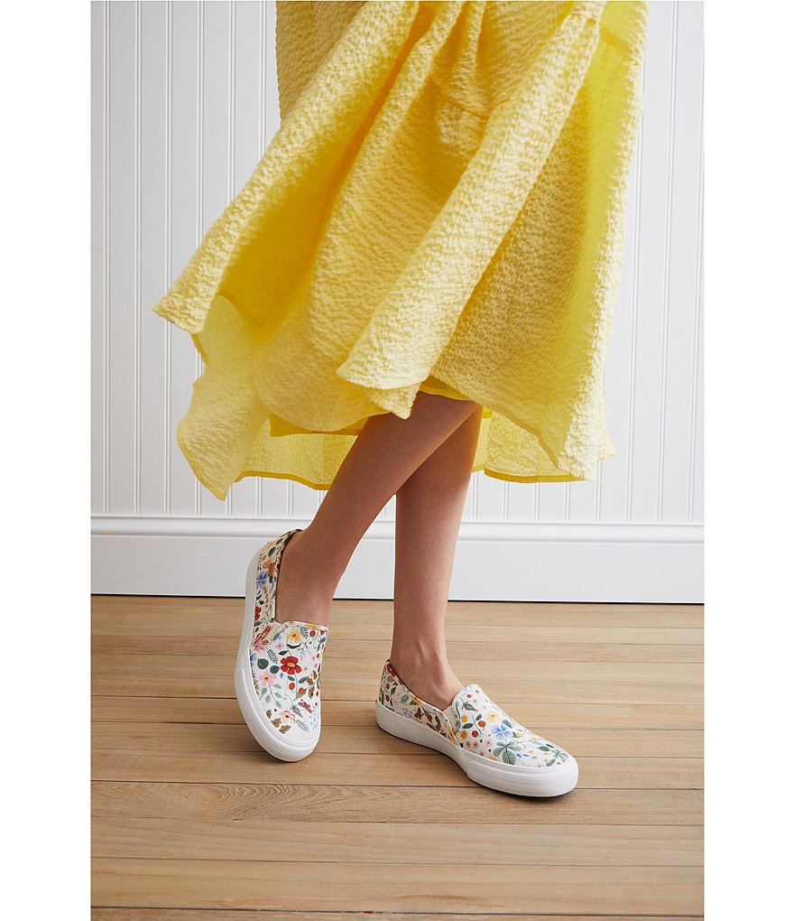 Keds x Rifle Paper Co. Double Decker Strawberry Fields Floral Printed Slip-On Sneakers