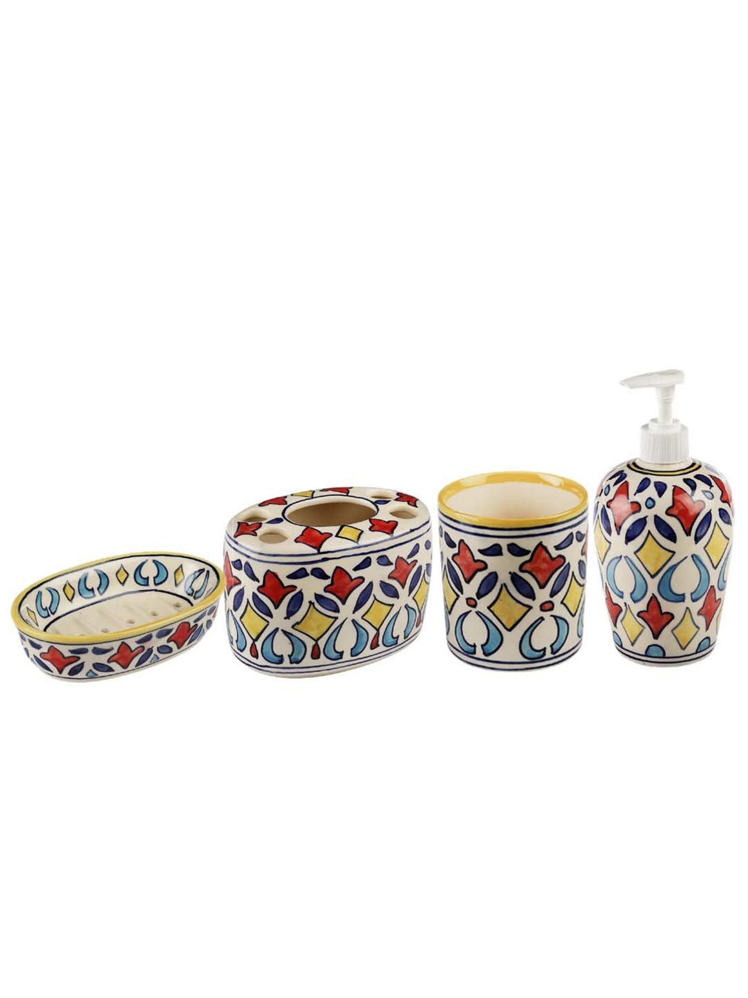 VarEesha Aztec Multicolor Ceramic Bath Accessories - Set of 2