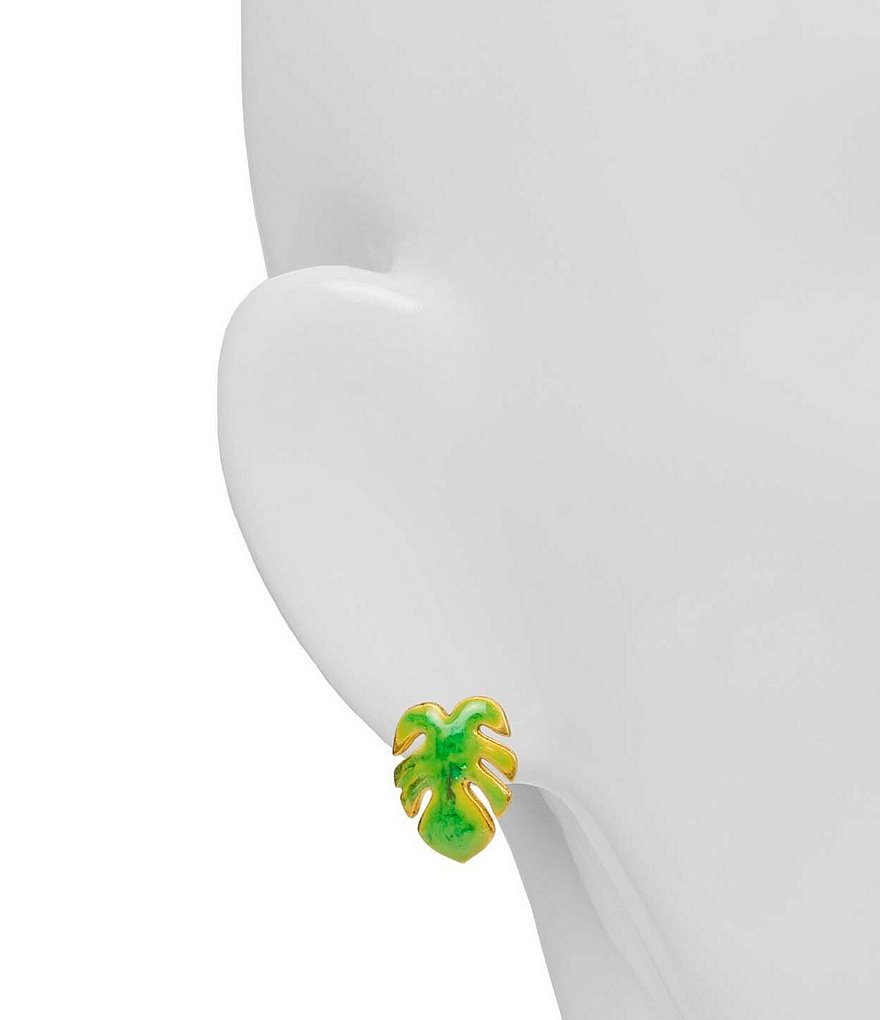 Patricia Nash Palm Leaf Stud Earrings