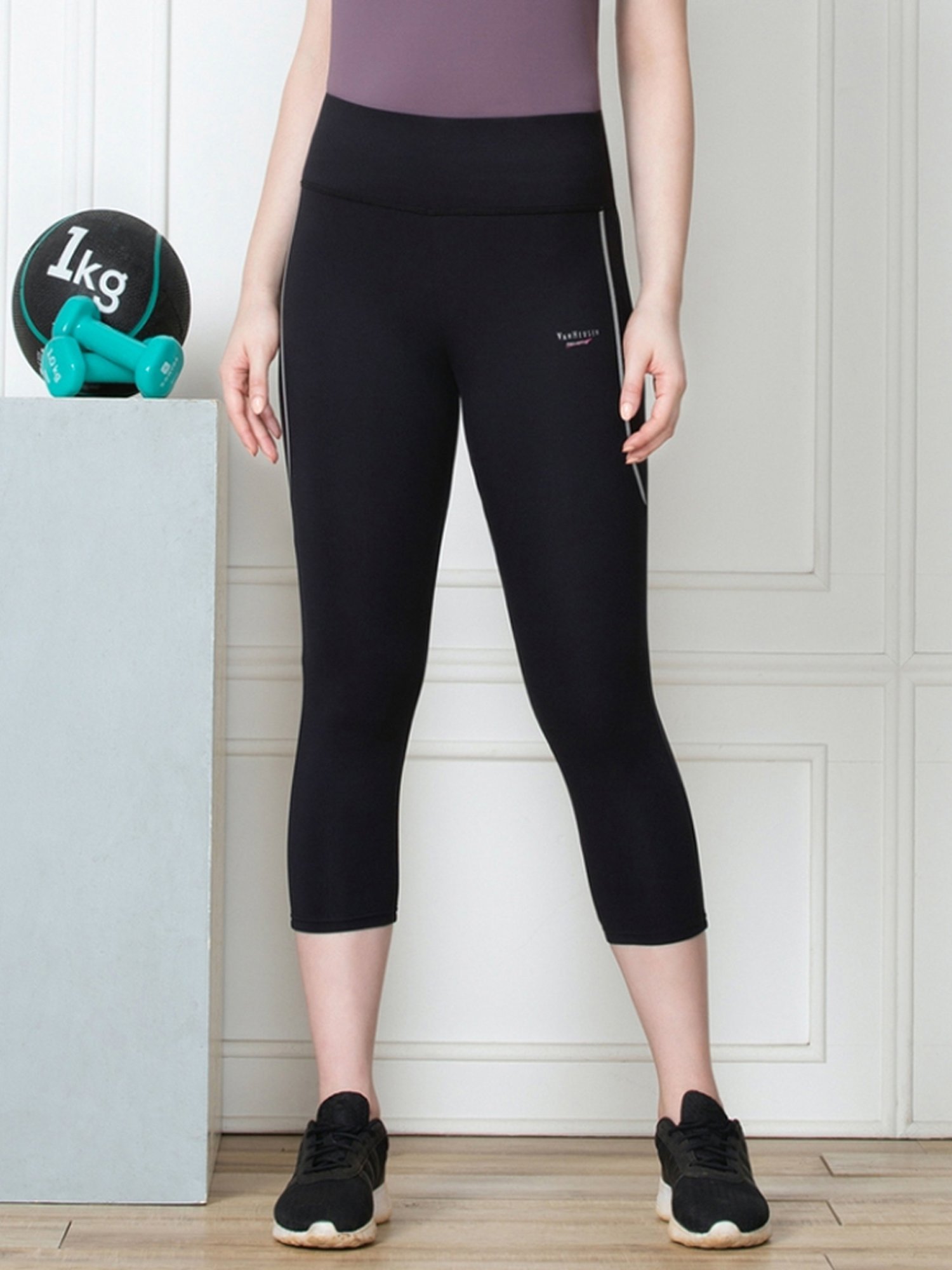 KENDALL + KYLIE Black Cotton Sports Tights