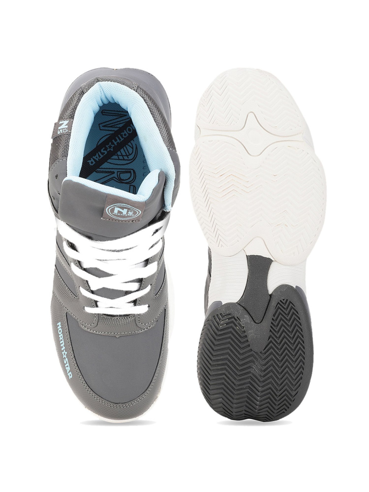 North Star by Bata Men's Grey Ankle High Sneakers