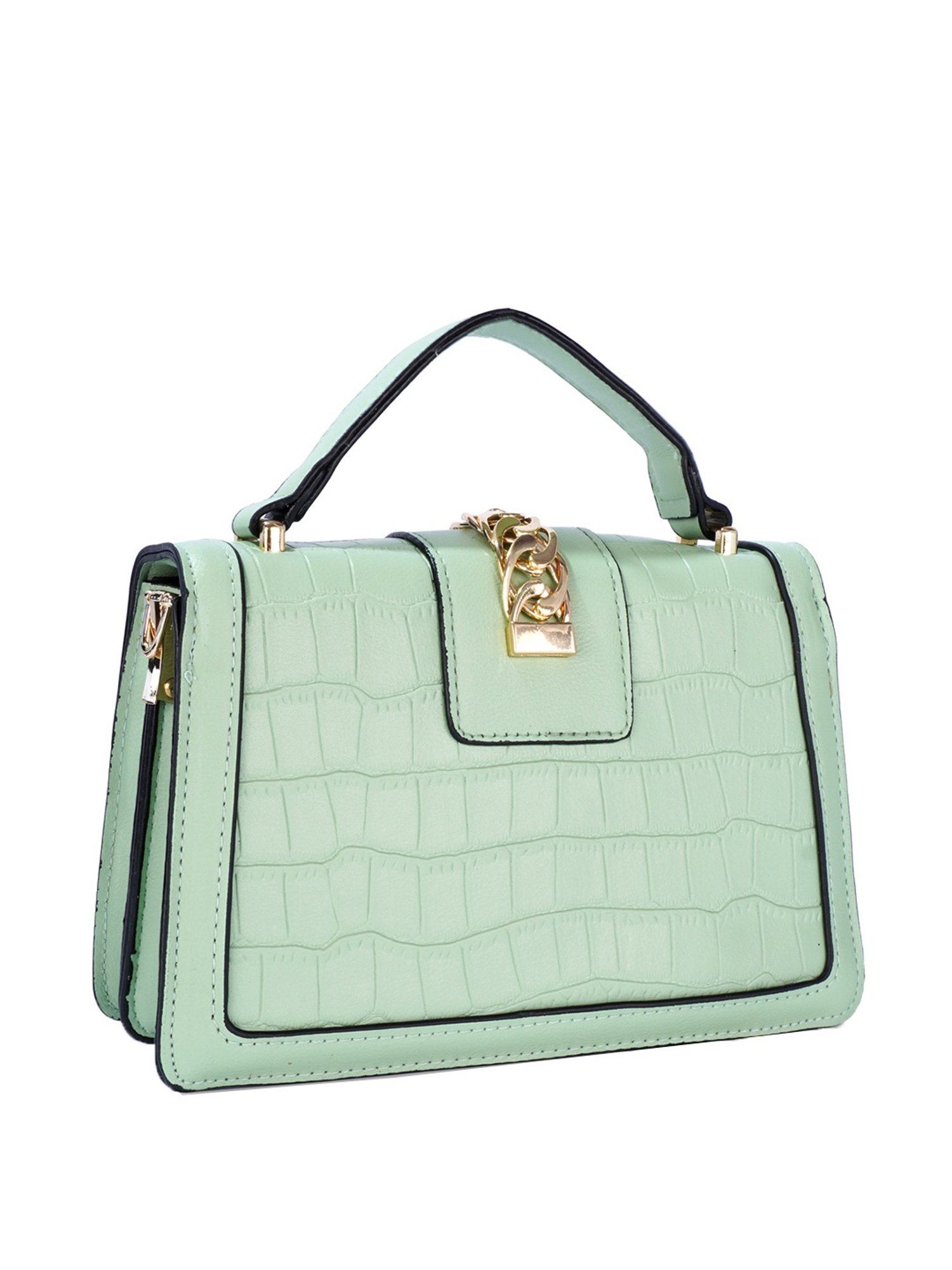 Luvoksi Green Textured Medium Satchel Handbag