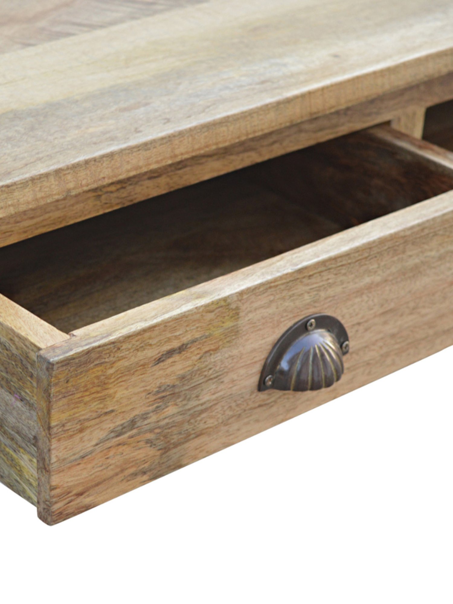 Artisan Furniture Brown Wood Writing Desk with 2 Drawers