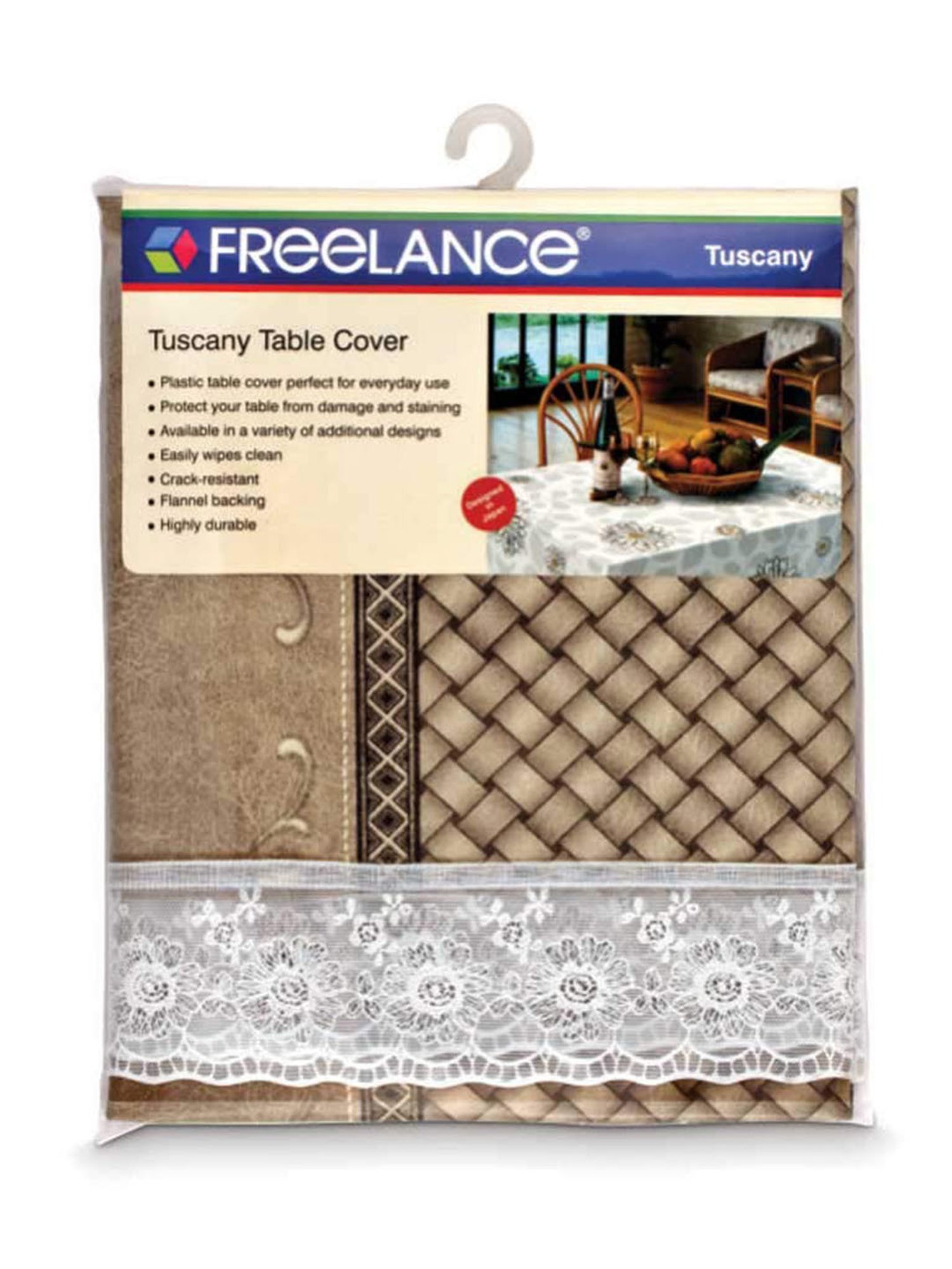 Freelance Floral Brown PVC Set of 1 Table Cloth