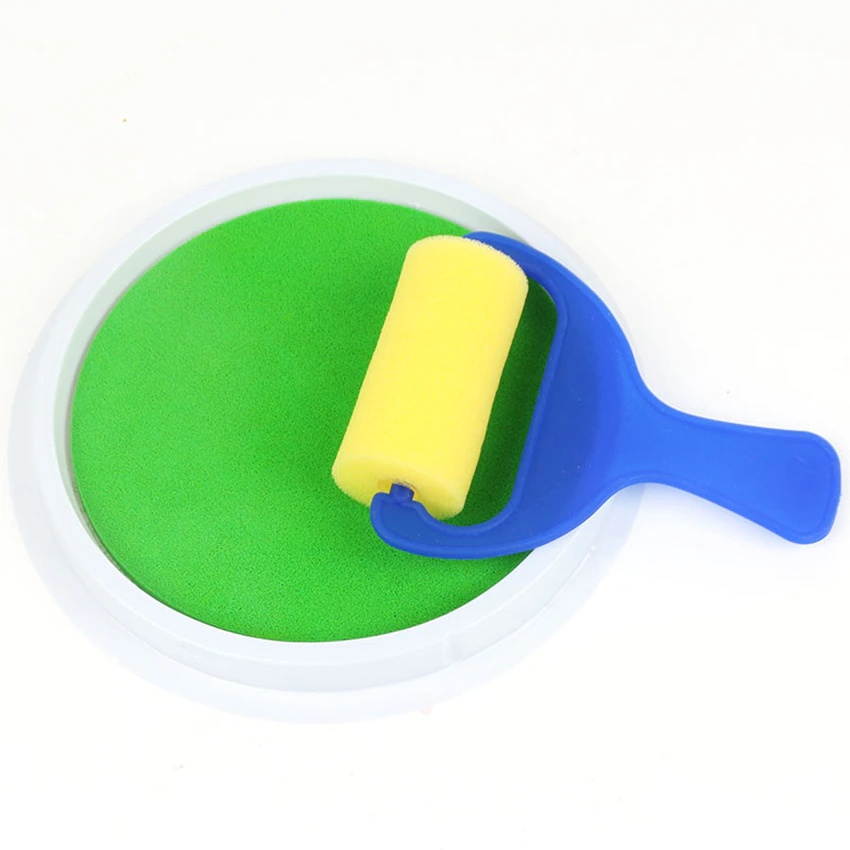 Colored DIY Ink Pad Stamp, Washable Finger Painting Craft Inkpad Large Round for Kid's Rubber Stamp, Scrapbooking Cards