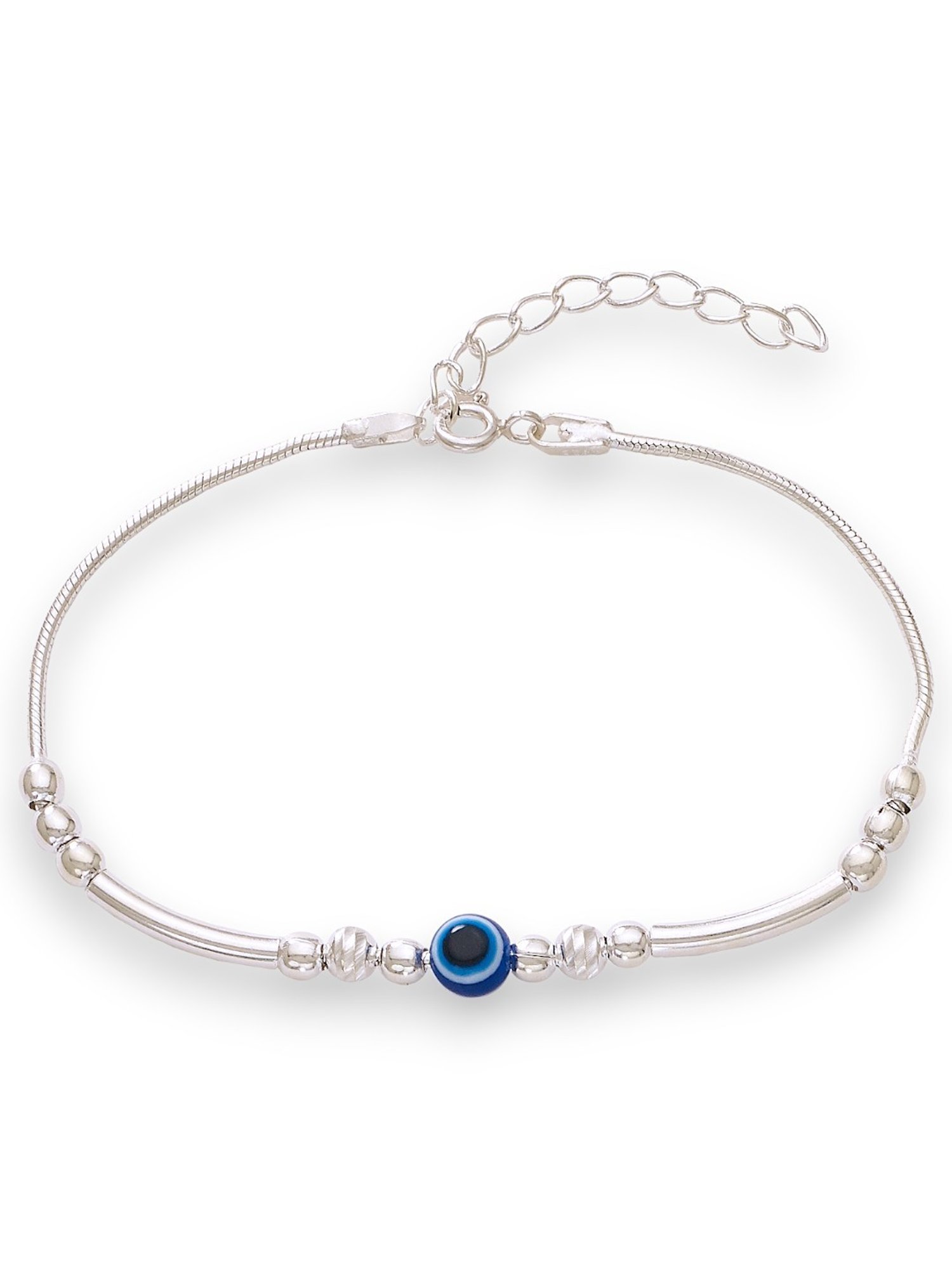 Taraash 925 Sterling Silver Evil Eye Beaded Rakhi for Brother/Bhai