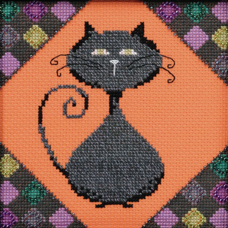 Mill Hill/Debbie Mumm Counted Cross Stitch Kit 5.75"X5.75"-Alley Cats-Coal (14 Count)