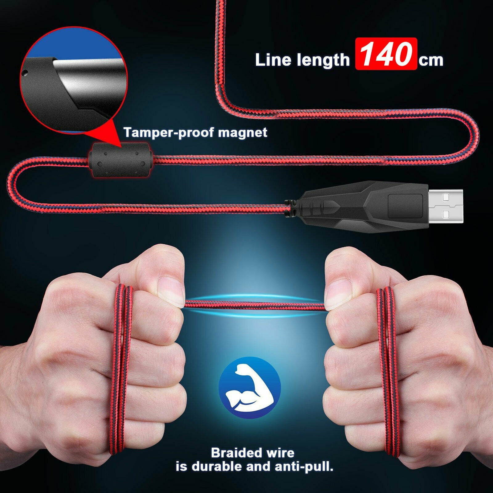 Wired USB Gaming Mice Mouse 5500DPI LED RGB Flowing Backlit Light for PC Laptop