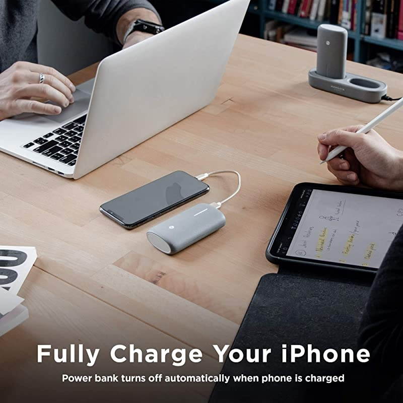 Orbit Cordless Power Bank Charging Dock for Home Office | 2Pack 5000 mAh Fast Charge Battery UL2056 Certified | Apple Samsung iWatch