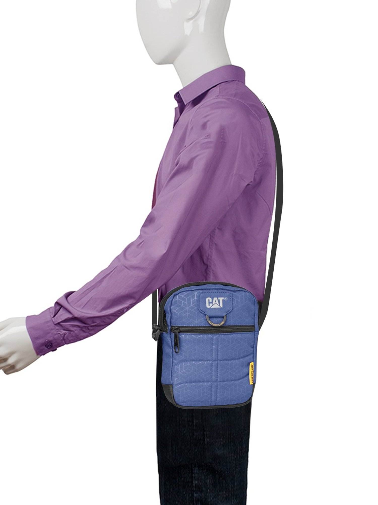 CAT Blue Printed Small Cross Body Bag