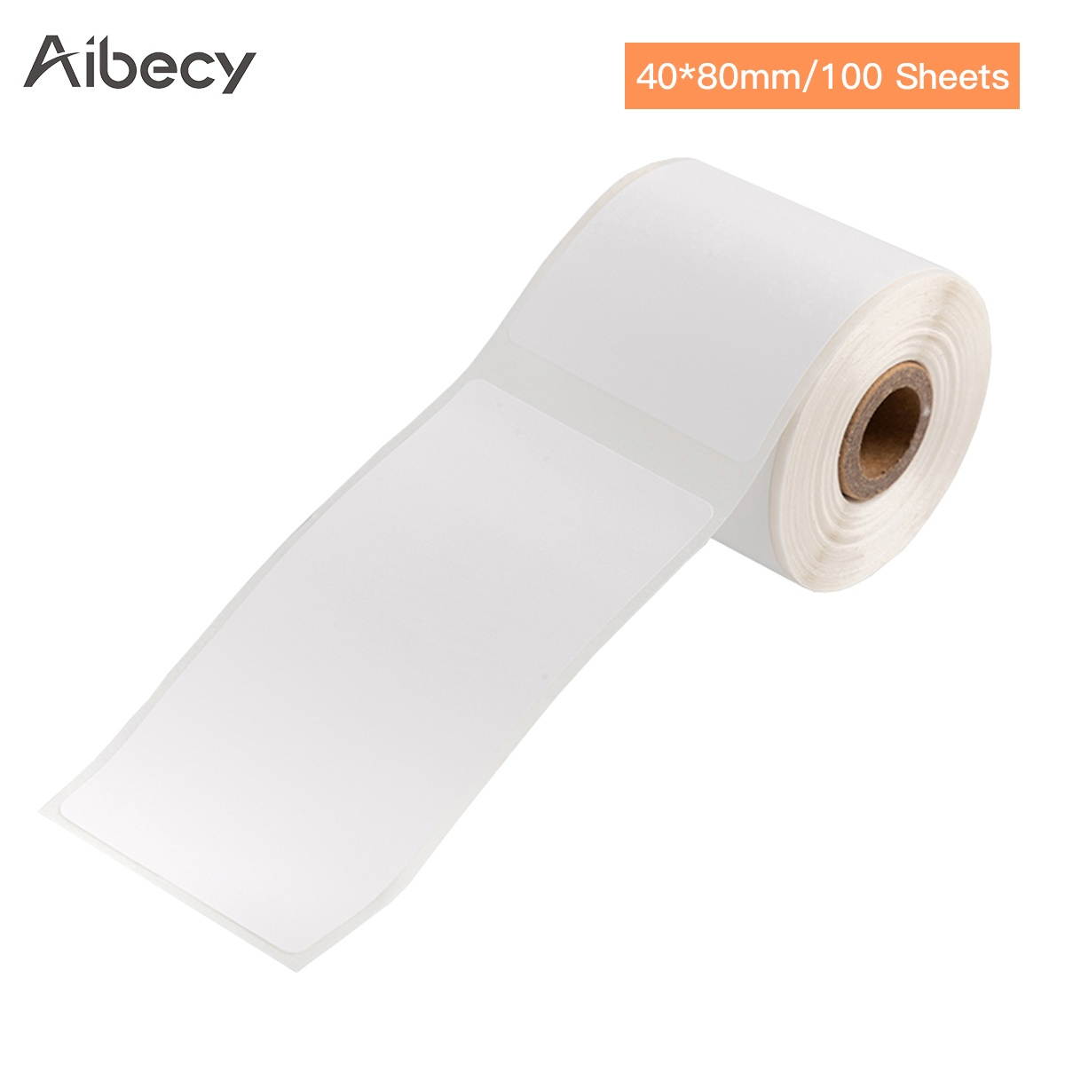 Aibecy Self-Adhesive Thermal Paper Roll Name Size Price Label Paper 40*80mm 100sheets/roll Compatible with Phomemo M110 Thermal Printer