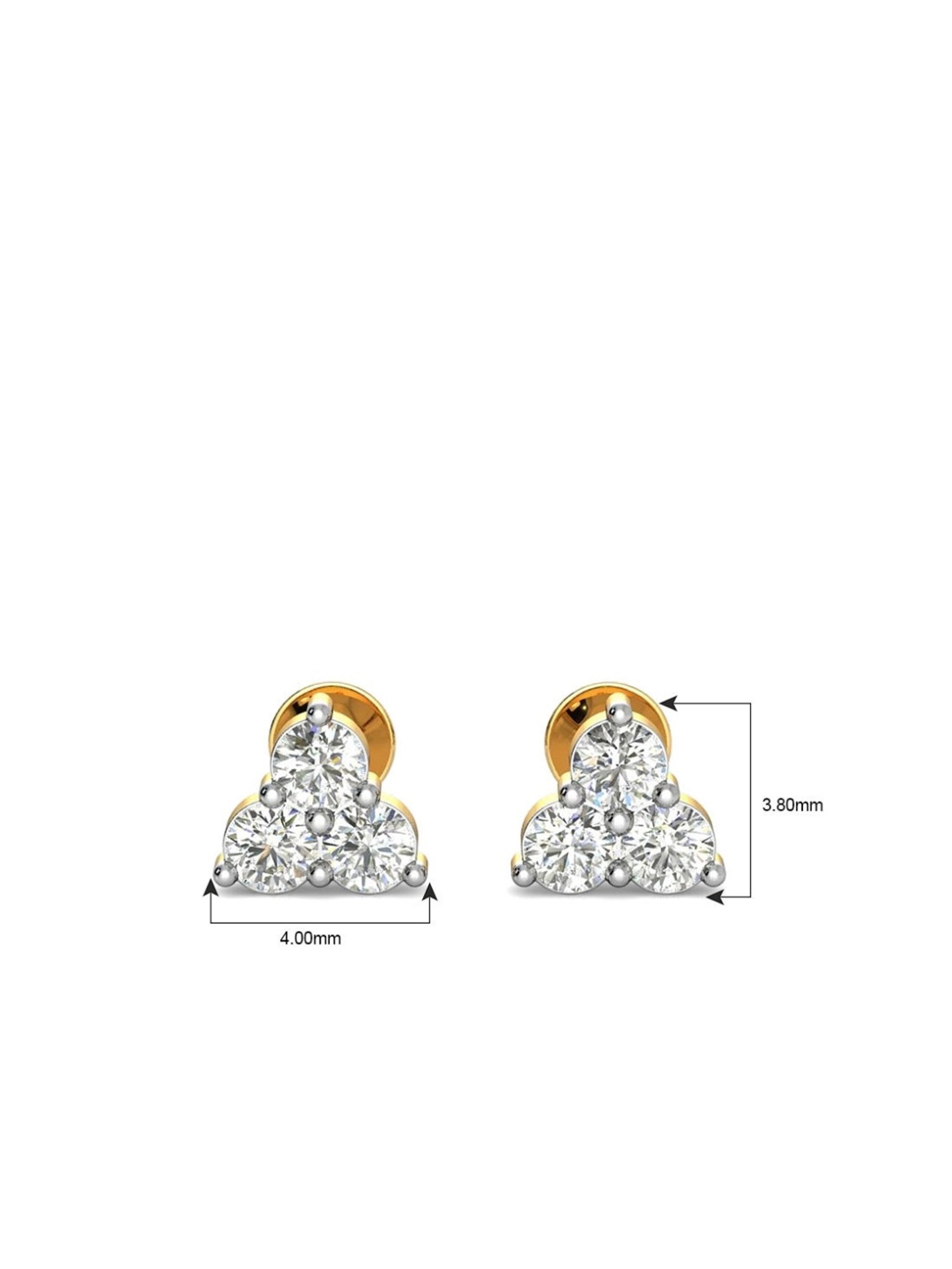 Candere by Kalyan Jewellers Peacock Collection 18k Yellow Gold Diamond Stud Earrings for Women