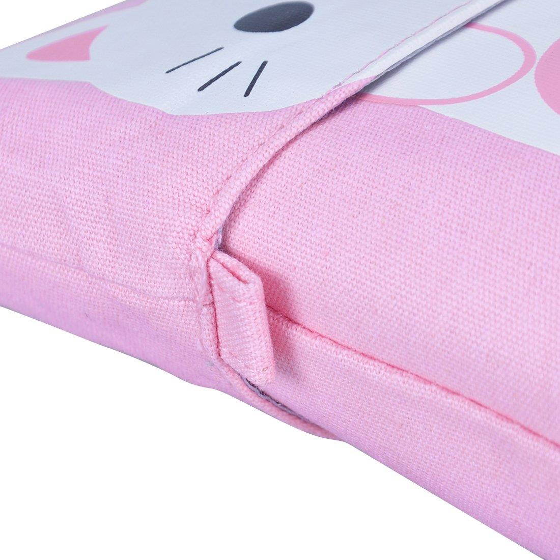 Oyachic Telescopic Pencil Stand Case Canvas Zipper Pen Pouch Small Cosmetics Bag Cute with Inner Pocket (Pink)