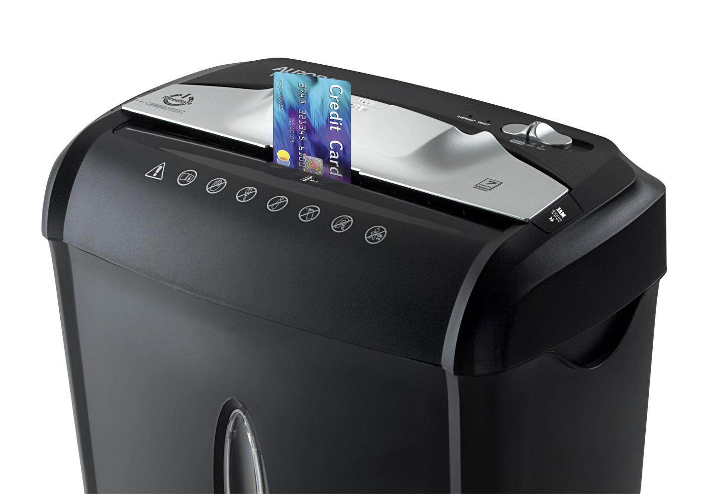 Aurora AU740XA 7-Sheet ShredSafe CrossCut Paper / Credit Card Shredder w/ Basket