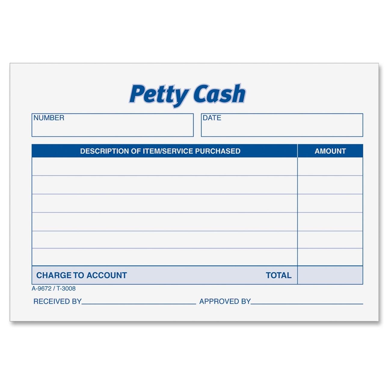 Adams Petty Cash Receipt Pad