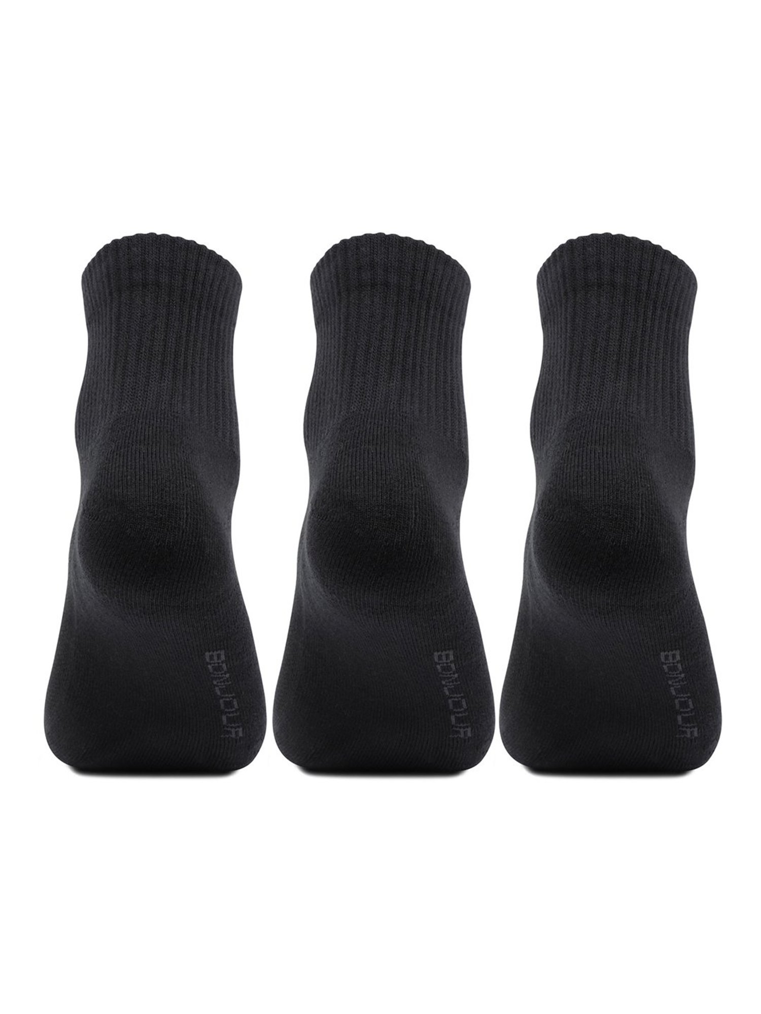 Bonjour Black Self Design Socks - Pack of 3