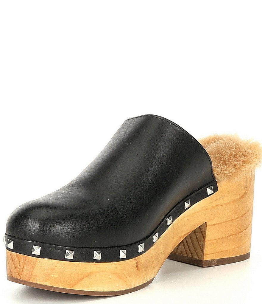 Steve Madden Brooklyn Leather Studded Platform Clogs