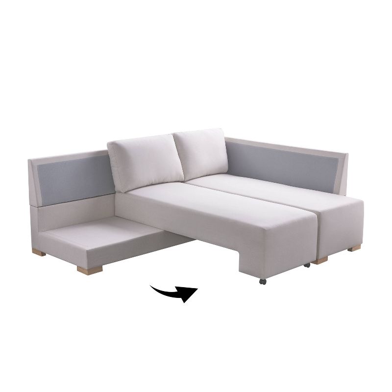 Lester Convertible Sleeper Sectional Sofa Cream - miBasics