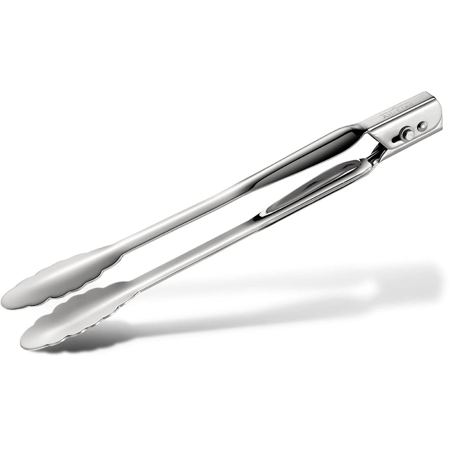 All-Clad T112 Stainless Steel 12-Inch Locking Tongs Kitchen Tool, 12-Inch, Silver