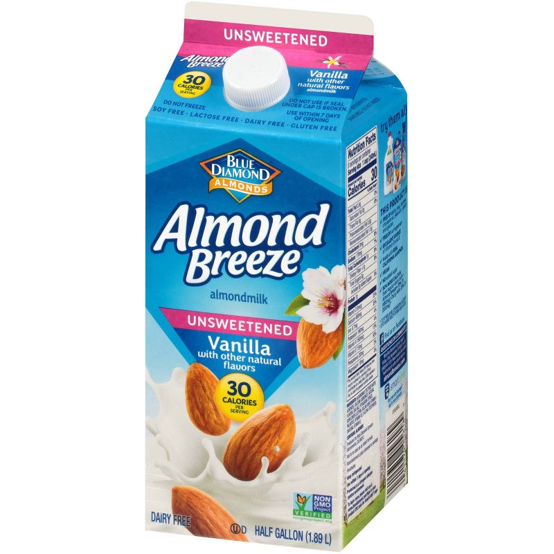 Blue Diamond Almond Breeze Unsweetened Vanilla Almond Milk - 96 fl oz