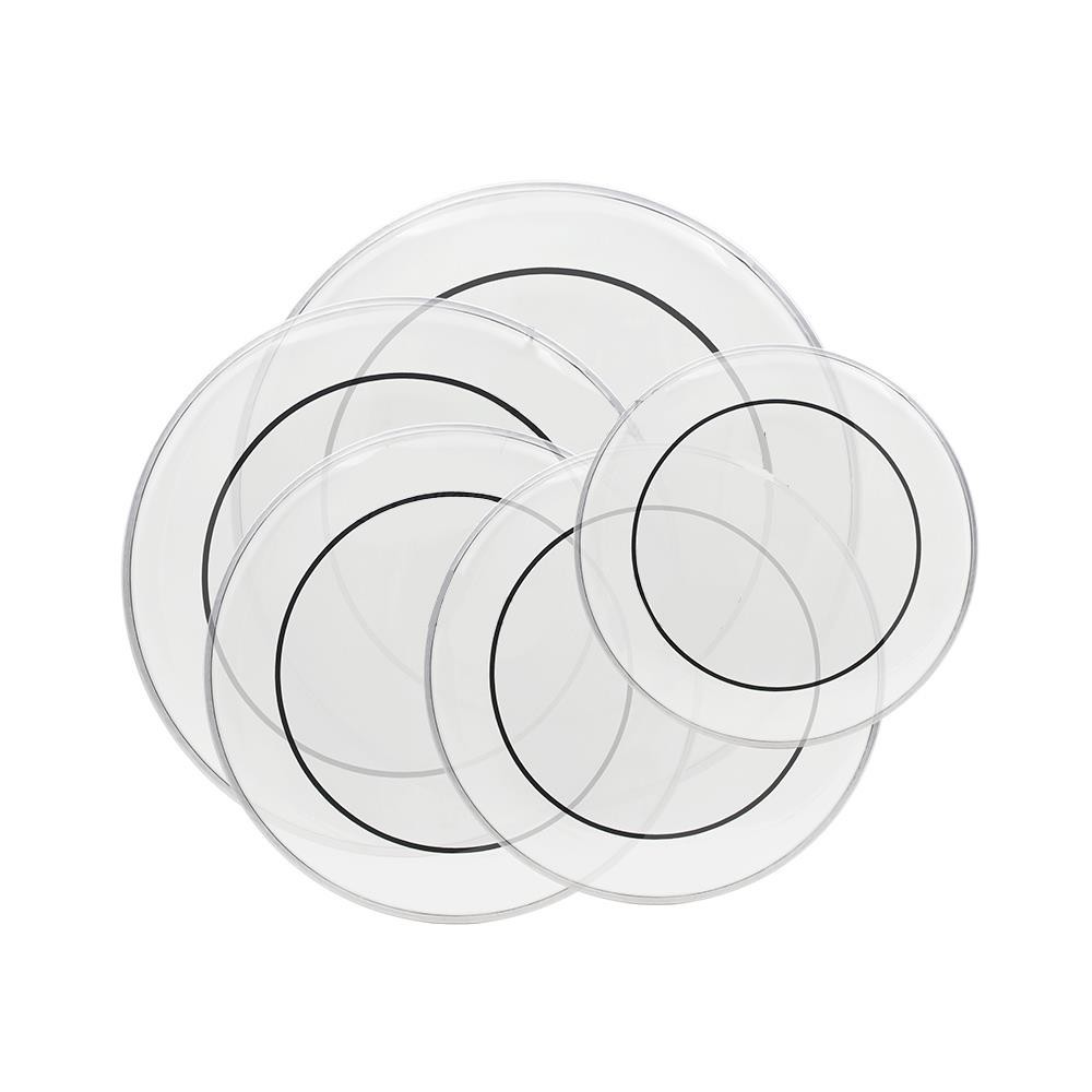 New Professional 12" 13" 14" 16" 22" PET Drum Heads Drum Skins Set Transparent