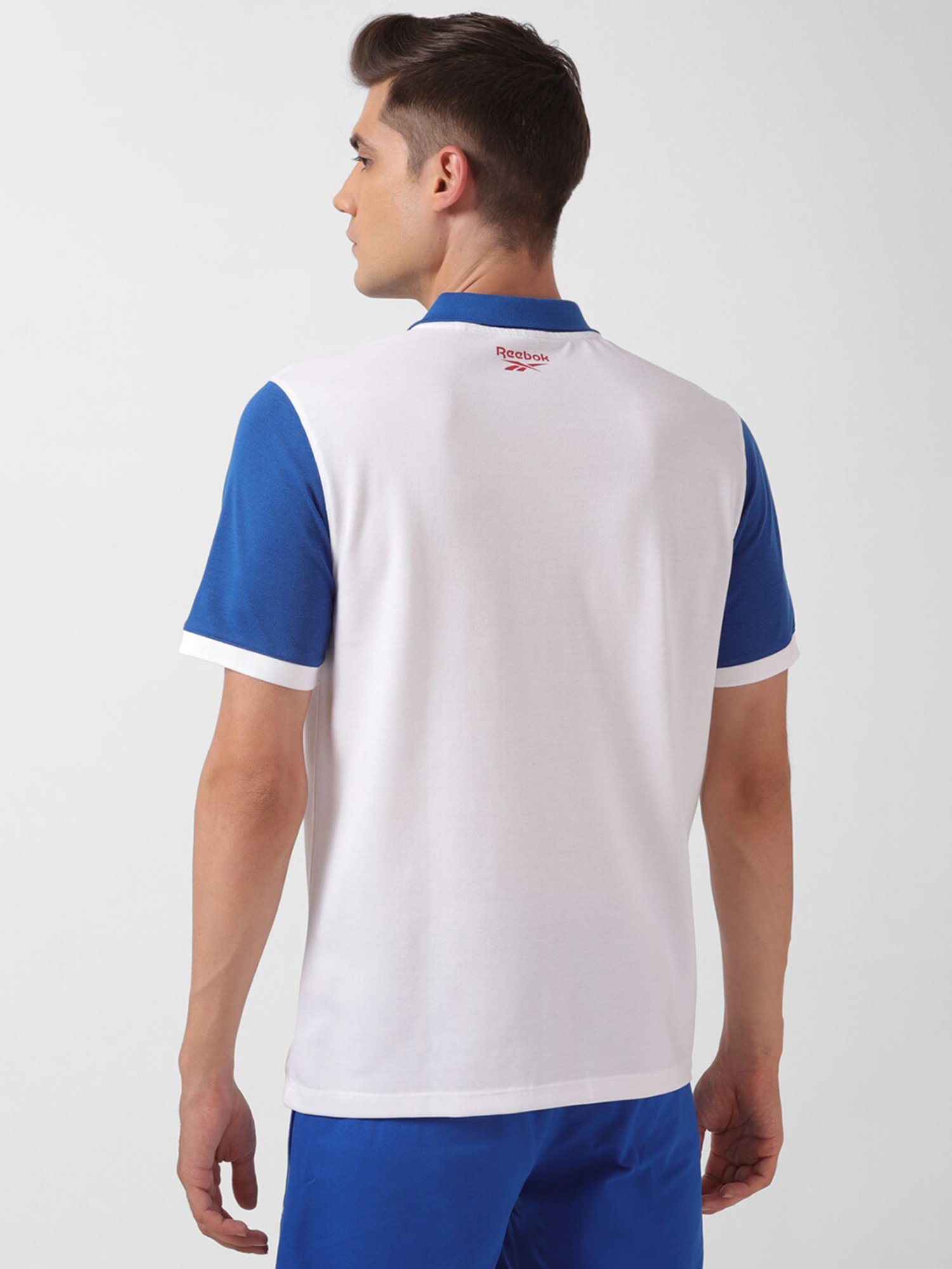 Reebok White Regular Fit Sports Polo T-Shirt