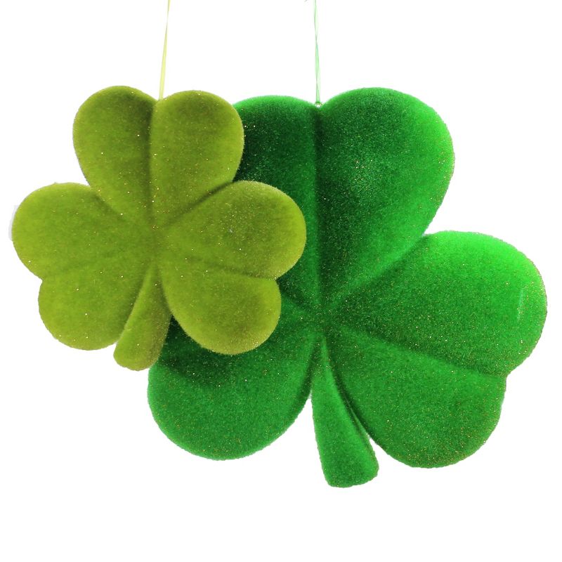 Saint Patricks 14.5" Hanging Shamrocks Set / 2 Celebrate Decoration Decor  -  Decorative Figurines
