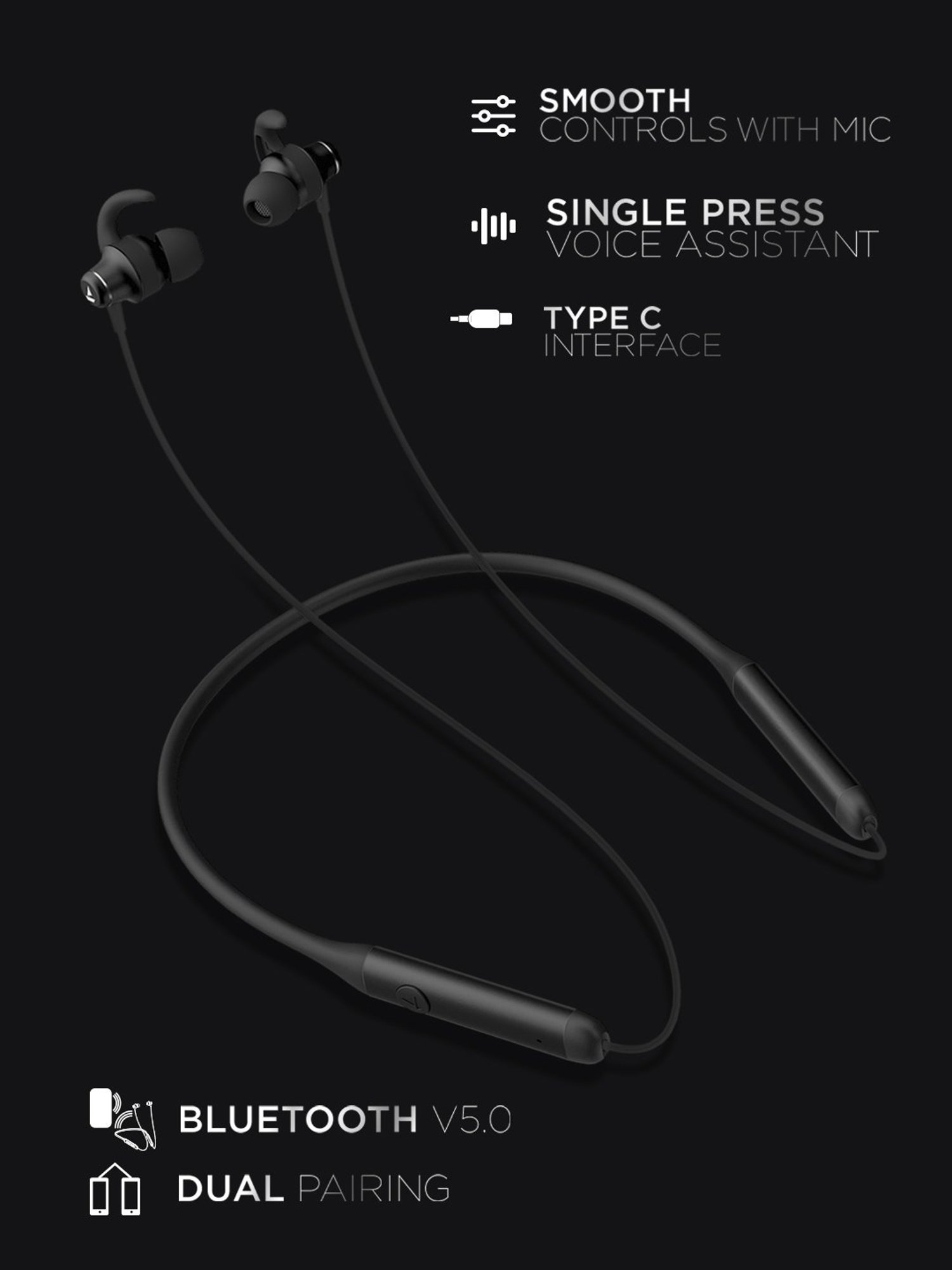 boAt Rockerz 335 T Wireless Neckband with ASAP Charge, Up to 30H Playback (Active Black)