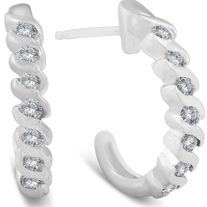 Pompeii3 3/8ct Diamond Hoop Earrings 14K White Gold