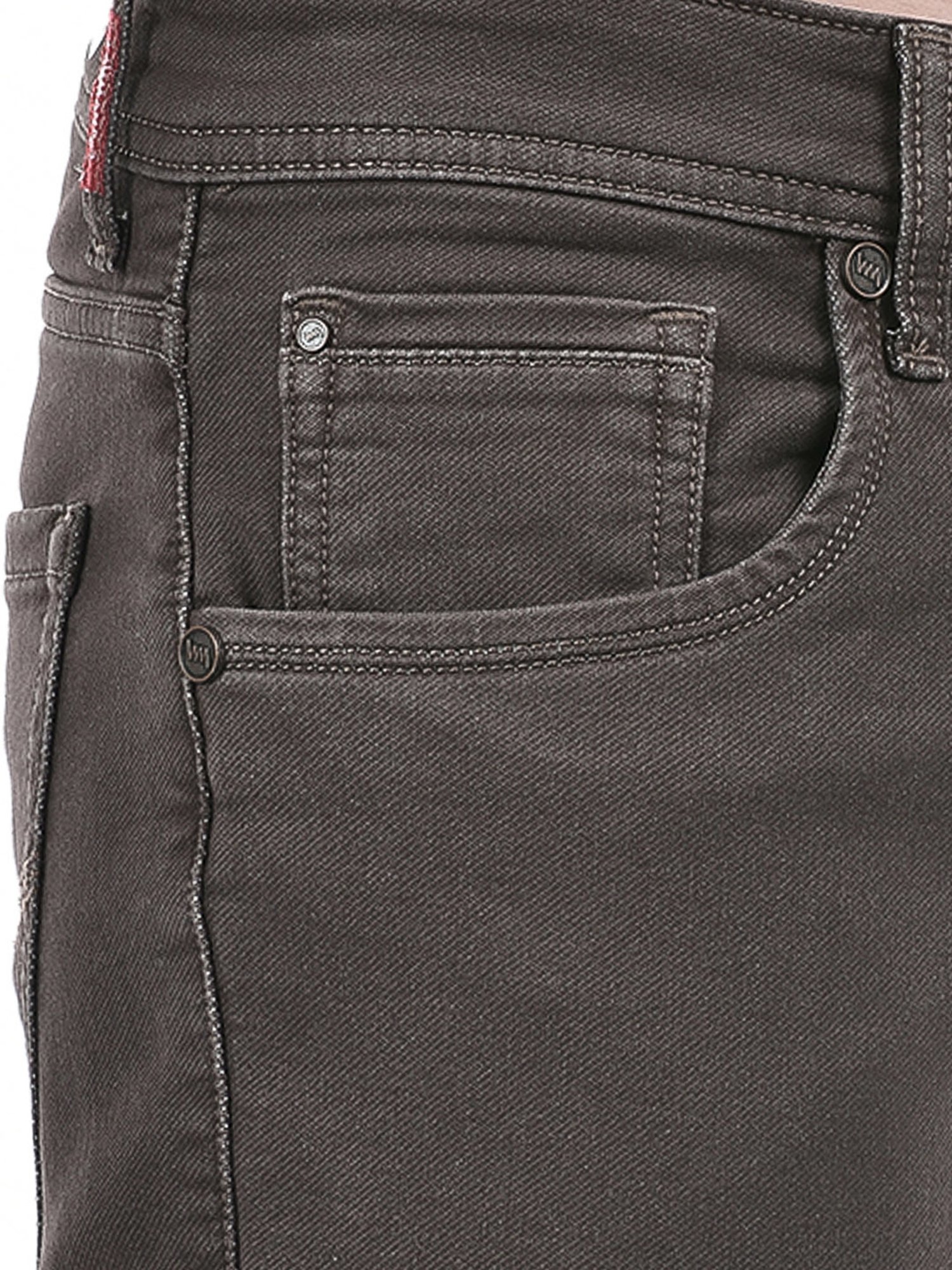 Lawman Pg3 Brown Slim Fit Lightly Washed Jeans