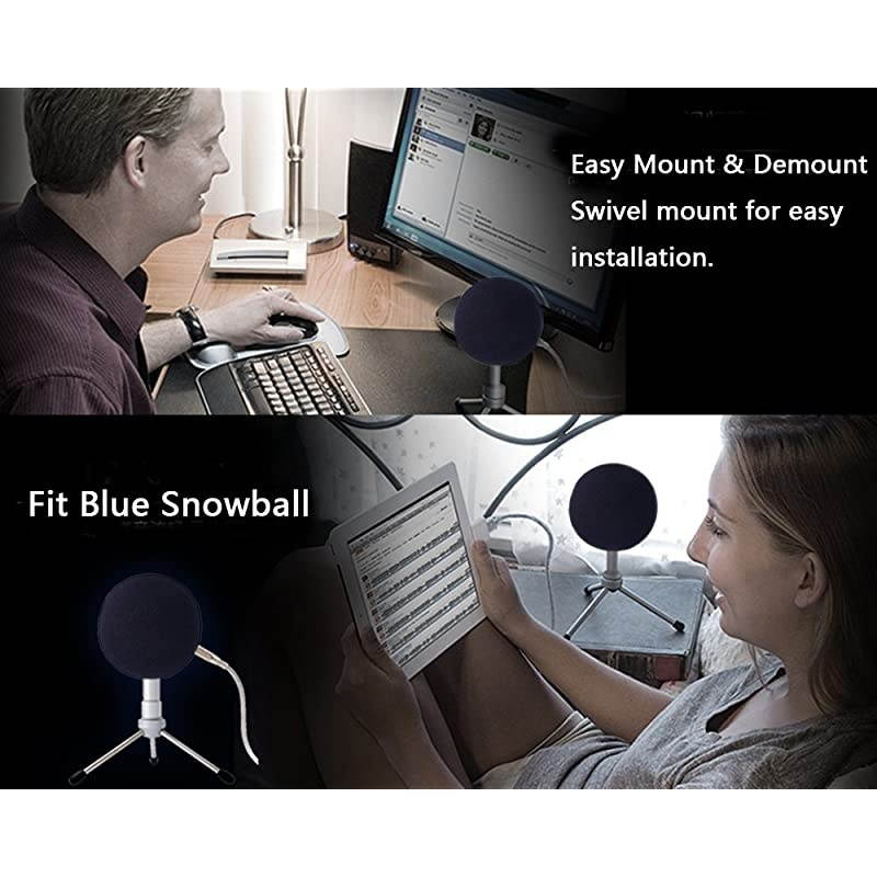 Microphone Cover Foam Microphone Windscreen Wind Cover for Blue Snowball,Black&hellip;