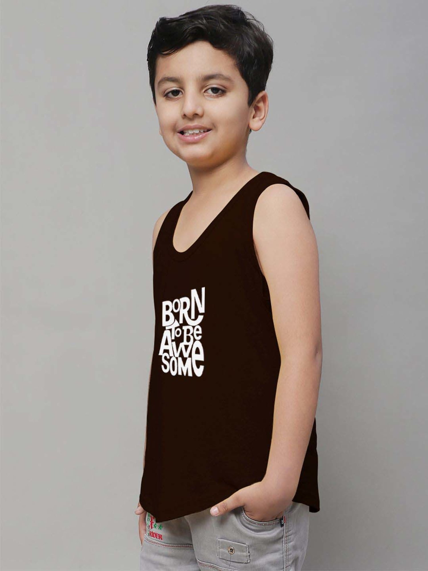 Palm Tree Kids White Printed Vest