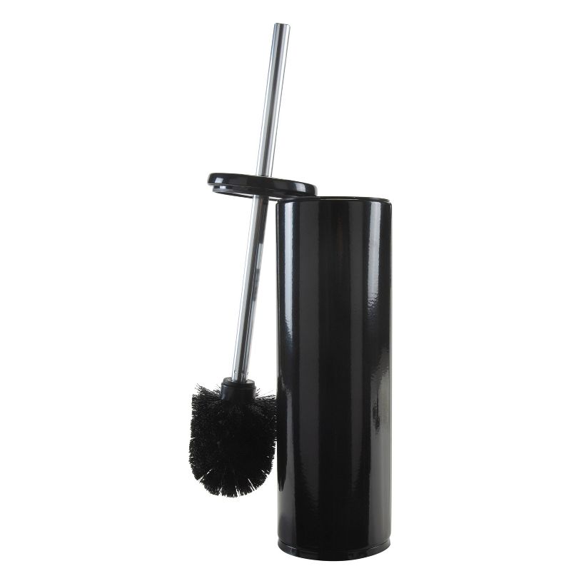 Deluxe Premium Aluminum Handle Toilet Brush with Fully Removable Liner Black - Bath Bliss