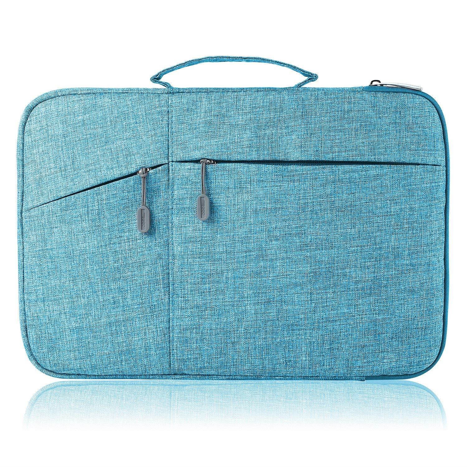 Megoo 13 Inch Sleeve Case for Microsoft Surface Laptop/Book 2 13.5"/iPad pro 12.9"/13.3" MacBook Air/MacBook Pro,13" Chromebook Tablet Laptop Slim Water Resistant Carrying Case with Handle (Blue)