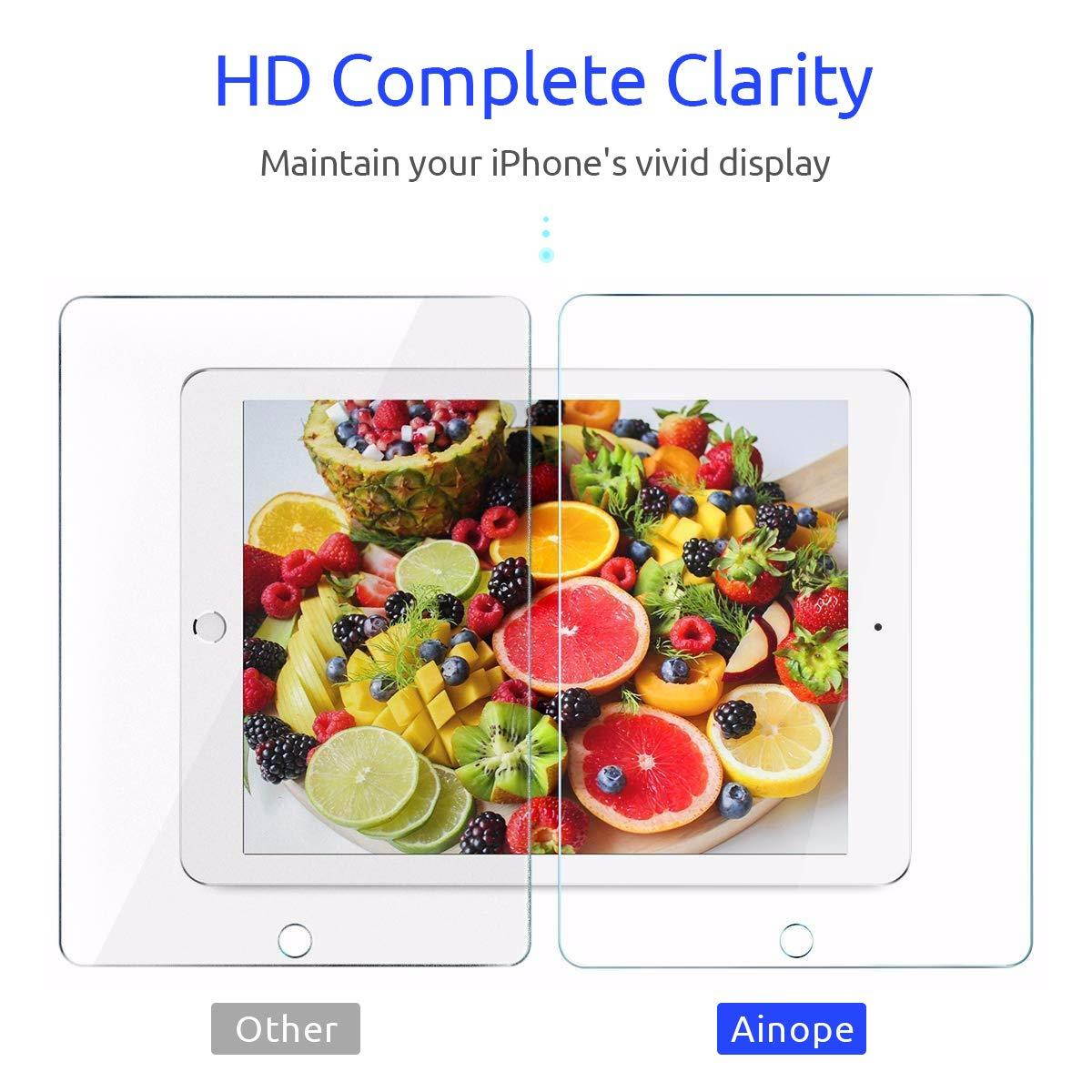 [2 Pack]Ainope iPad 9.7 6th Generation Screen Protector,[Easy Install Frame]Tempered Glass Screen Protector for iPad Pro 9.7/iPad 5/iPad Air 2 -Apple Pencil Compatible/High Definition/Anti-scratch