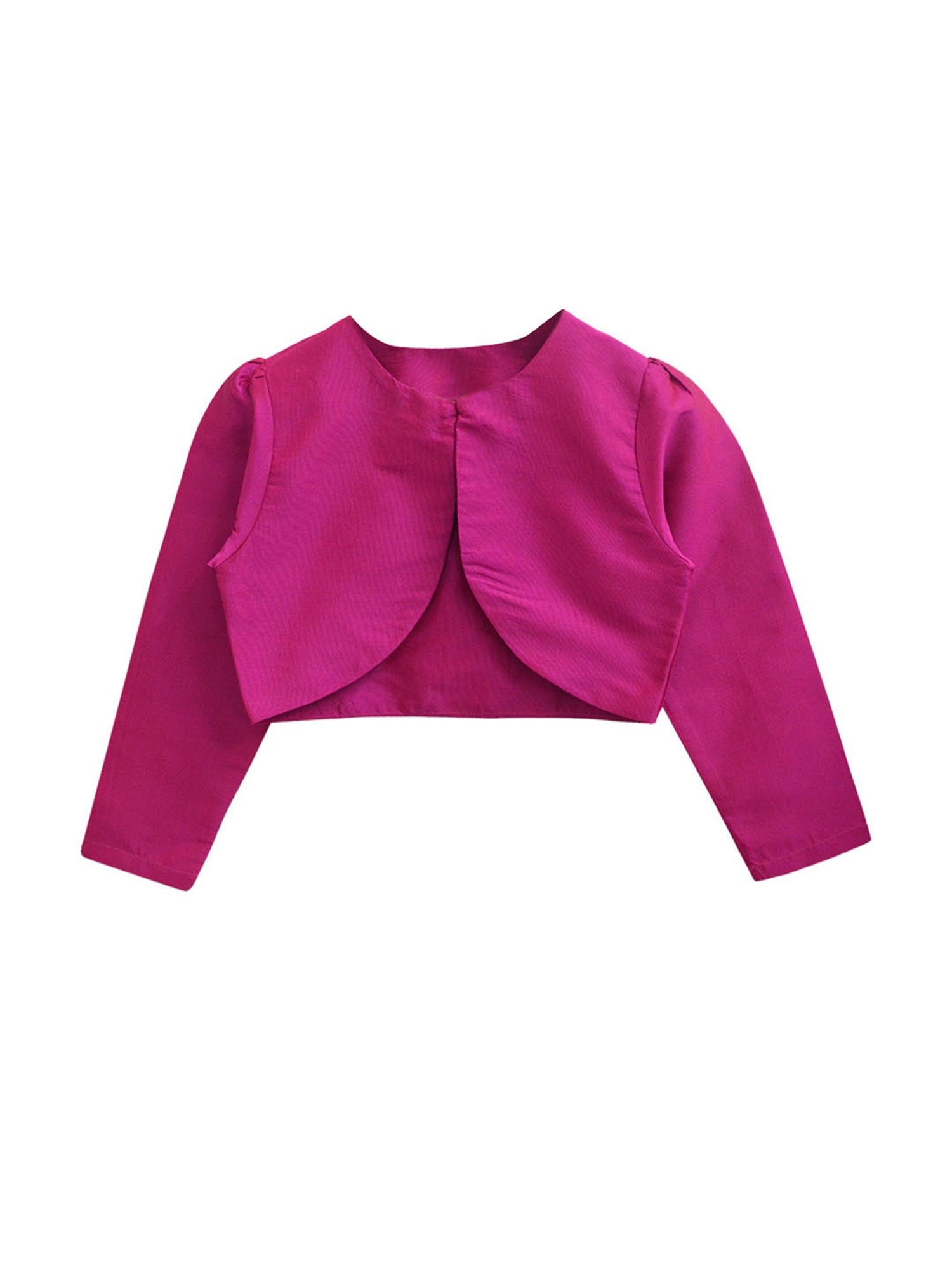 A.T.U.N. Fuchsia Solid Full Sleeves Shrug