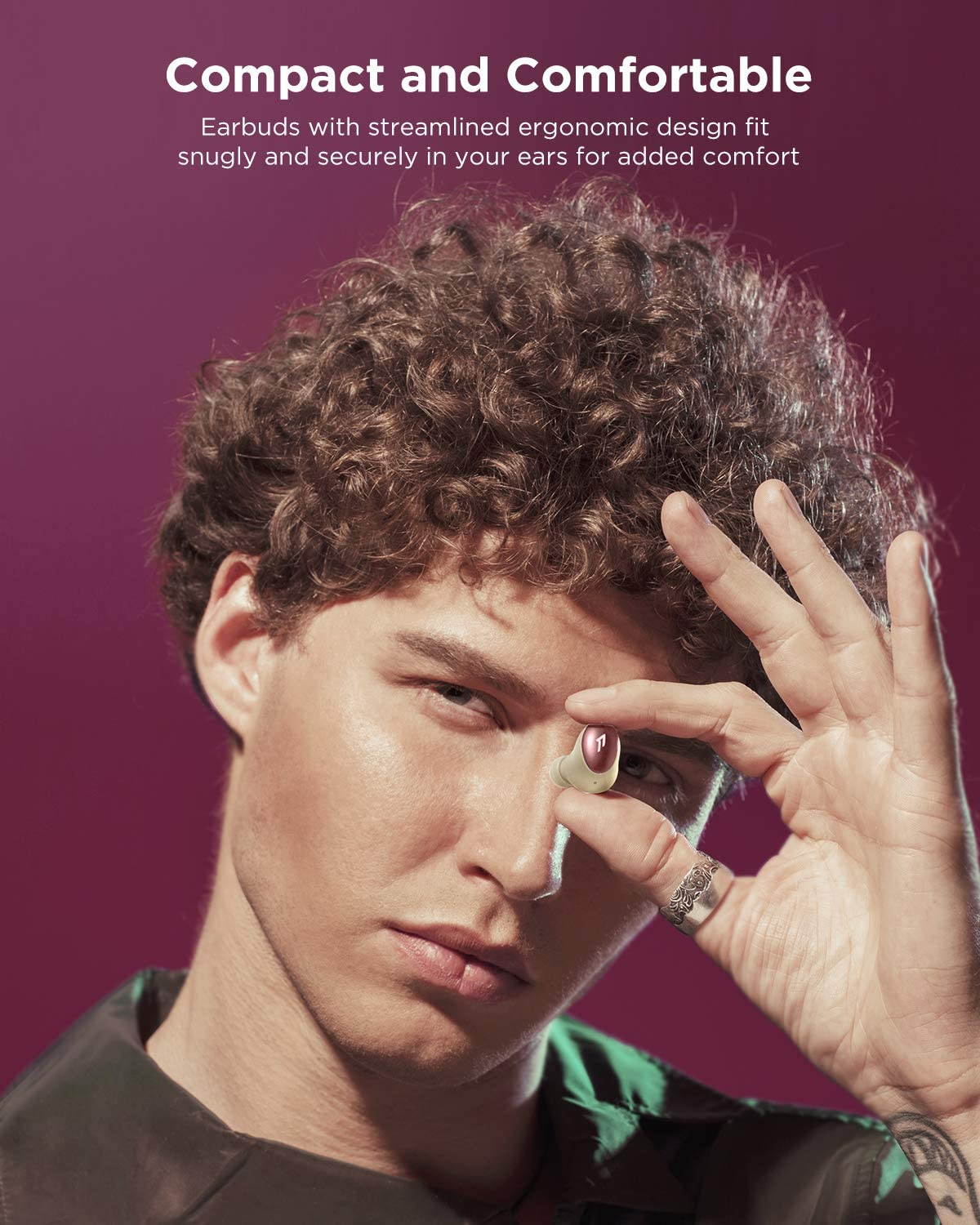 1MORE ColourBuds True Wireless Earbuds, Premium Bluetooth Earphones with Super Light-Weight Design, IPX5 Water Resistant, 22H Playtime, and Dual ENC Mic, for Workout, Sports, Home Office, Black